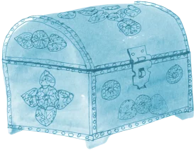 Watercolor drawing of a chest, symbolizing the exploration of thoughts and emotions in therapy.